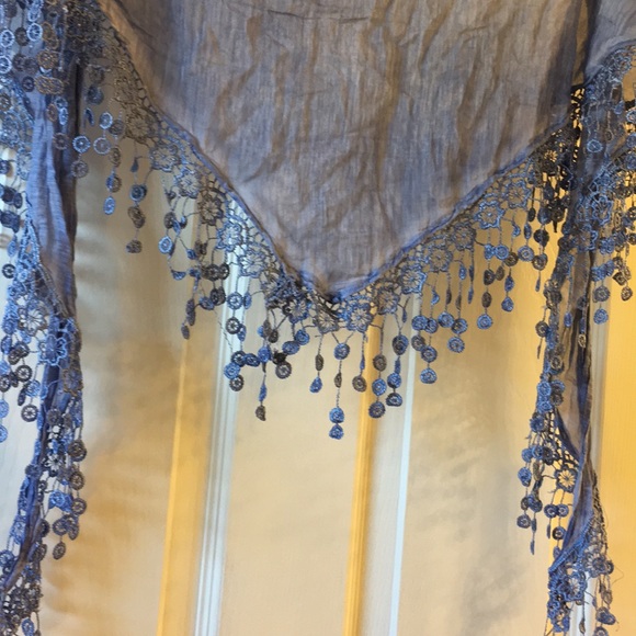 Light blue, lace scarf - Picture 2 of 2